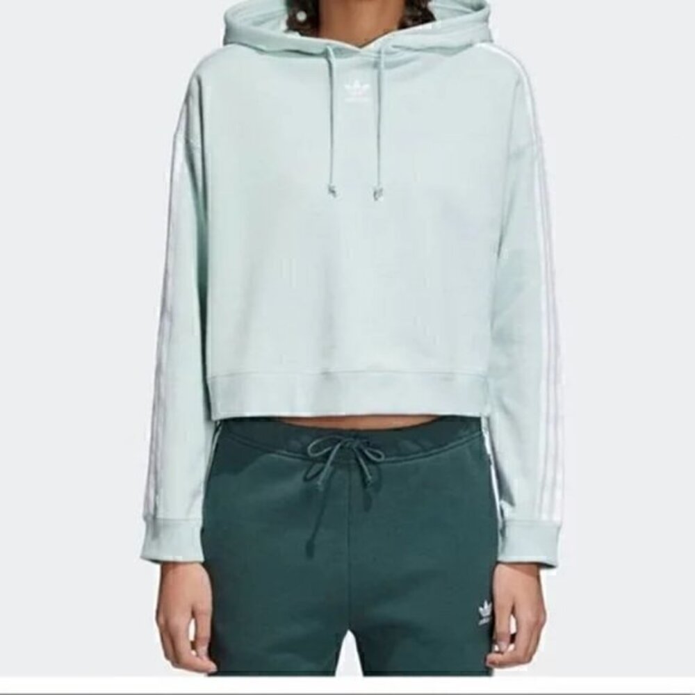 Adidas Mint Green Crop Hoodie Size S